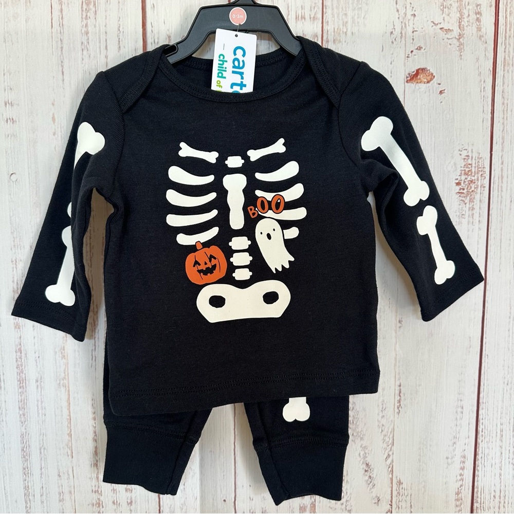 Carters Child Of Mine kids Boo skeleton bones 2 piece set